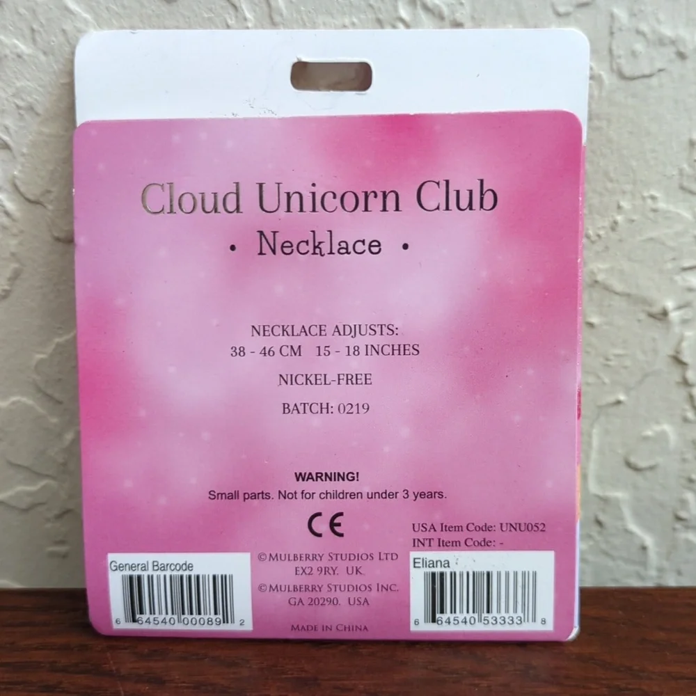 🌟3/$20 Cloud Unicorn Club Personalized Necklace "Eliana" by Mulberry Studios - Picture 3 of 3